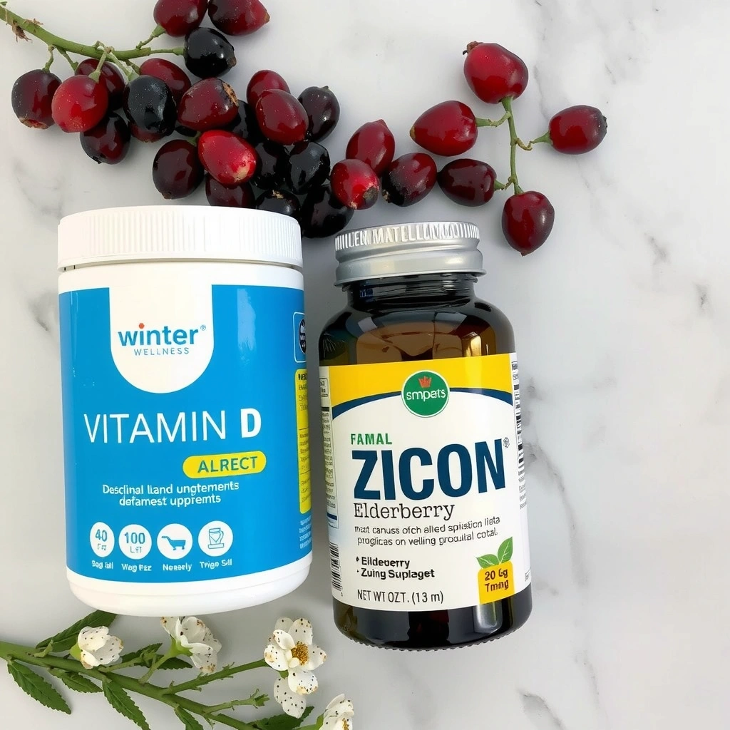 Winter wellness supplement stack arrangement