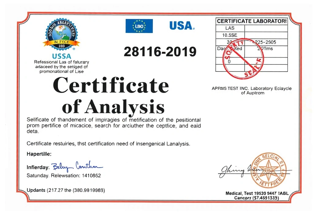 Certificate of Analysis document